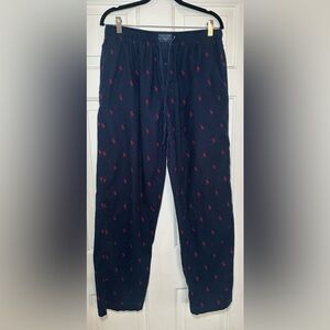 Polo Ralph Lauren Sleepwear Pajama Pants Mens Large Blue Red All Over Pony Print